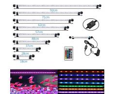 SolarNovo LED Éclairage Aquarium Lampe Tube Étanche Lighting Plongée A Economie Denergie Fish Tank Décoration RGB Couleur avec Télécommande (1.8 * 92cm, RGB)
