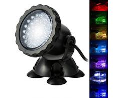 BLOOMWIN Projecteur Aquarium avec Base IP68 3.5W 12V Lampe Spot Eclairage Submersible Multicolore Angle Réglable Lampe Sous-Marine Led Submersible Décoration Bassin Piscine Aquarium