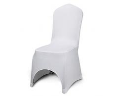 Ukiki Couvertures de Chaise Cintrées avec Dossier 50 Pièces Stretch Chair Cover Vestisedia Moderne Décoratif Blank Protection Chaises Cover de la Maison Cuisine et Jardin Blanc
