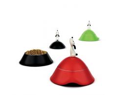 Alessi Ammi19 B Lulà Gamelle Pour Chien avec Couvercle en Résine Thermoplastique, Noir, Bol en Acier Inoxydable 18/10 Brillant