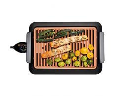 Formulaone Plaque de Barbecue électrothermique Fast BBQ sans fumée Grill avec Grille de Cuisson chauffante Dial Grillé en Titane Ti-cerama