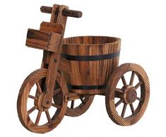 Outsunny Porte Plante Tricycle - étagère de Pots de Fleurs - jardinière dim. 52L x 31l x 45H cm - Bois de Sapin