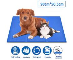 Fyore Tapis rafraîchissant Chien Tapis de Refroidissement Automatique pour Animaux de Compagnie Dog Cool Mat en Gel pour Chien Chenils et Chat - Tapis de Refroidissement en Gel - 90 x 50 cm
