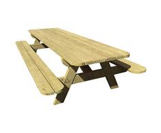Wood Structure Table de Jardin XL en Sapin du Nord pour 8/10 Personnes - Table Pique-Nique