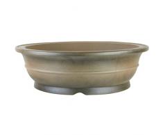 Pot à bonsaï 50.5x50.5x15.5cm antique gris rond en grès
