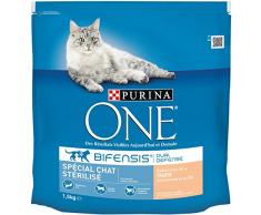 Purina One Spécial Chat Stérilisé - Élaboré avec de la Truite sélectionnée et au Blé - 1,5 kg - Croquettes pour Chat Adulte - Lot de 6