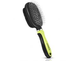 Pecute Brosse Chiens et Chats, Brosse de Toilettage Peigne Enlèvement Efficace jusquà 90% des Poils Morts, Double Face Massage Grooming Pinceau pour Chien Chat Animaux