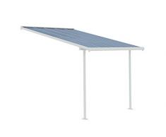 Palram Carnival Pergola Adossée 3x5 Aluminium Et Polycarbonate, pour Couvrir Une Terrasse Toute L’année – Garantie 10 Ans (9.2m², Blanche)