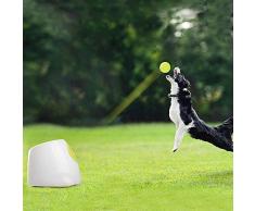 PETAMANIM Joueur de Chien Lance-balles Automatique - Lancement de la Balle de Tennis Interactive Jouet interactif pour Animaux de Compagnie et propriétaires avec 3 balles