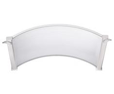 Schulte Auvent Voûté Basic - Marquise de Porte d'Entrée en Verre Polycarbonate Transparent, Fixations Blanches 160 x 90 cm