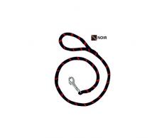 Laisse nylon corde 2 m noire largeur 13 mm environ pour chien/Zolux