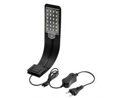 NICREW Lampe LED Ultra-Mince pour Petit Aquarium, Mini Lampe Pince Aquarium avec 24 LED Lumière Blanche et Bleue pour Aquarium de 30-40 cm, 10W (Noir)