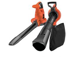 BLACK+DECKER GW3030-QS Aspirateur, Souffleur, Broyeur de feuilles filaire - Volume daspiration : 14 m3/min - Capacité : 50 L - 1 embout concentrateur et 1 sangle 3000W, Rouge/Noir,