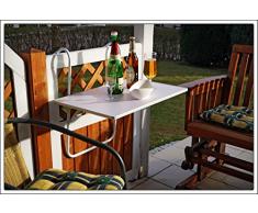 Pliante Table de balcon – Résistant aux intempéries – en blanc
