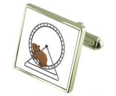 Sur une roue de hamster de manchette en argent sterling gravé fort en option
