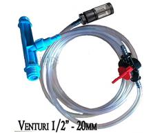 Injecteur dengrais Venturi 20Ø 1/2. Débit maximum dengrais de 2 à 37 l/h. Filetage mâle 1/2. Injecteur dengrais professionnel avec clé doseuse.