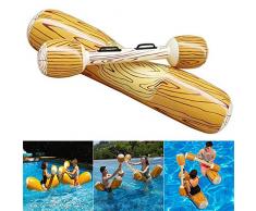 Domeilleur étang de baignade, Jouets pour Piscine, Piscine Gonflable, 1 siège de Rangement en Bois Flottant pour Piscine, Jouet Gonflable pour Enfants Adultes.
