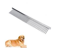 PETGDS Peigne de Toilettage, Peigne pour Chien en Acier Inoxydable, Peigne pour Animaux Domestiques pour Chiens à Poils Longs Barber Outils de Toilettage