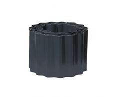 bellissa Bordure de Jardin en Acier - Barrière Ondulée en Métal Galvanisé Résistant et Flexible - Clôture pour Gazon, Pelouse, Potager, Parterre de Fleurs ou Gravier - Anthracite - 500 x 14 cm