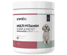 Animigo Complément Alimentaire Multivitamines pour Chien - Riche en Vitamine et Minéraux - avec Omega 3,6,9, Glucosamine et Zinc - Complement Naturel Santé et Bien-Être- 60 Gélules
