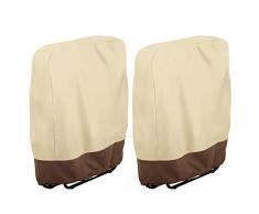 Housse Chaise Pliante Jardin,Couverture Transat Inclinable Jardin,Bâche Protection Bain de Soleil Extérieur,Imperméable Anti Vent et Anti-poussière Oxford 190T 93 * 82CM (2PCS, 190T)