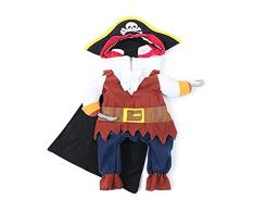 Pixnor Animal chat chien vêtements Costume Robe Pirate costume vêtement avec chapeau Taille S