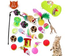 WELLXUNK Jouets Chat, Kit Jouet Chats, avec Tunnel pour Chat, Jouet Chat Souris Boule Plume, Jouets de Cloche Chat (M1)