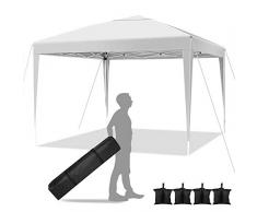 Hikole Tente 3x3 Tonnelle Pliante imperméable Gazebo 3x3m Tonnelle de Jardin Tente de Reception avec 4 Sacs de Poids