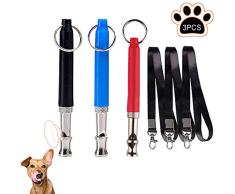 WELLXUNK Sifflet de Chien,3 Pack Sifflet de Formation de Chien,Sifflet de Chien Ultrason,Sifflet avec Longe,pour la Formation des Chiens et Le contrôle de décrochage