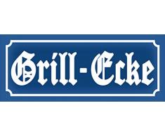 BlechschilderWelt Plaque en tôle avec Inscription en Allemand « Nostalgie Grill » – Coin, Grille, Repas Plaque métallique décorative