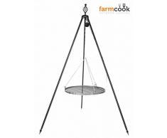 Trépied Barbecue Oskar Hauteur 210 cm incl. Chaîne et grille en rohstahl 60 cm