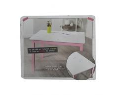 Table en bois pour enfant - Rose et blanche