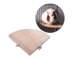 HEEPDD Perchoir Oiseaux Plate-Forme Hamster Tremplin Escalade Rack en Bois Petits Animaux Plate-Forme Ventilateur Forme Pédale Stand Plate-Forme Grimpante