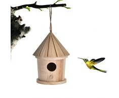 Fangteke Nichoir en Bois Hôtel accroché de Maison doiseau de nouveauté, nid doiseau en Bois accrochant la Cage en Bois Normale doiseau de Lieu de Repos en Bois pour des Oiseaux