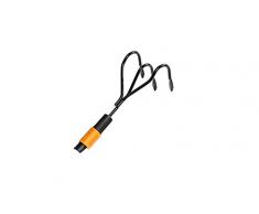 Fiskars Griffe piocheuse à 3 dents spatulées, Préparation du sol, Tête doutil QuikFit, Longueur: 31 cm, Largeur: 12,5 cm, Noir/Orange, QuikFit, 1000680