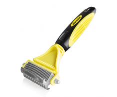 morpilot Brosse Chien/Chat, Peigne déméloir Professionnel - 2 côtés de râteau de démêlage pour Chien et Chat à Poils Longs