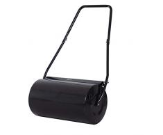 Outsunny Rouleau à Gazon Jardin en Acier avec poignée dim. 57L x 32l x 105H cm lestage Max. 46 L Noir