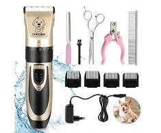 HALOVIE Tondeuse Chien Chat Faible Bruit et Faible Vibration Professionnelle Rechargeable Animaux Tondeuse de Toilettage Tondeuse électriques avec Ciseaux et Peigne Acier et Multi Accessoires
