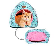 Urijk 2 en 1 Tente Lit Chien Chat Maison avec Coussin pour Chien Chat Igloo Chat Confortable Nid Chiot Ultra Doux Respirant Portable Panier Niche Caverne