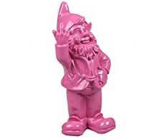 Stone-Lite - Statuette de Nain de Jardin Faisant Un Doigt dhonneur - Cadeau Amusant - Fuchsia - 30 cm