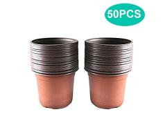 KINGLAKE 50 pcs 15 cm Plastique Plante Pots de Fleurs Pot de Semis Pépinières Fleur Plante Conteneur