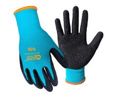 Lot de 3 paires de gants de jardinage, paume en latex texturé pour une meilleure adhérence, résistance aux épines, à l’eau et à la saleté, L, turquoise, 6000