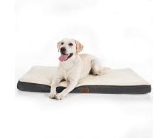 Bedsure Coussin Chien Grande Taille Dehoussable - Tapis Chien Orthopédique 112x81x7.6cm- Lit pour Chien en Mousse avec Revêtement de Peluche - Matelas pour Chien Lavable et Antidérapant