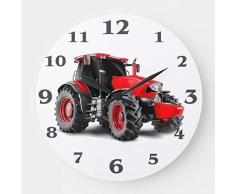 JeremyHar75 Tableau de Tracteur pour Horloge Murale Ronde en Bois Moderne Silencieux Anti-tiques pour Salon, Cuisine, Chambre à Coucher, décoration Murale