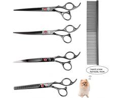 CKOW Ciseaux de toilettage Chien Professionnel Ciseaux de toilettage pour Animaux de Compagnie 7.0inch kit de Ciseaux de toilettage en Acier Inoxydable pour Chien Cat Shears Set