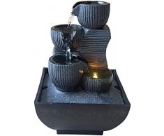 Zen Light Kini Fontaine d’Intérieur avec Pompe et Eclairage LED, Résine, Taille Unique