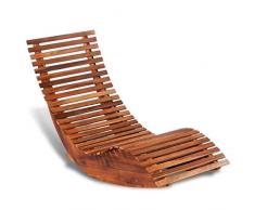 vidaXL Chaise Longue Basculant Bois Acacia Bain de Soleil Jardin Patio Transat