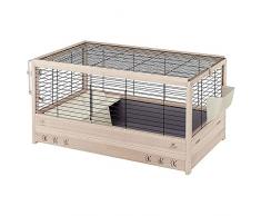 Ferplast Cage en bois FSC pour lapins ARENA 100, pour cochons dinde, accessoires inclus