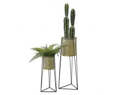 [en.casa] Ensemble de 2 Supports de Plante Set de 2 Supports de Plante Cache-Pot Vase Pot de Fleur Métal Multicolore Talles Différentes