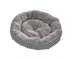 Jannyshop Lit de Chien Corbeille Lit Respirant Rond et Épais pour Animal de Compagnie (Gris, L)